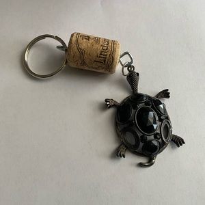 Cork keychain W/charm